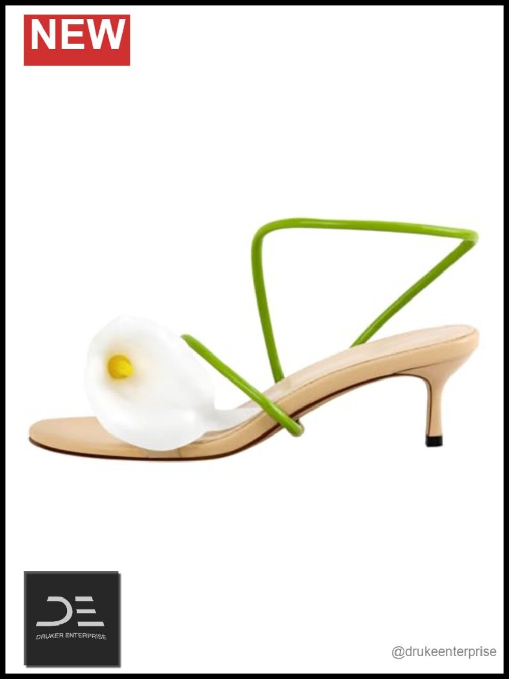 Calla Lily Kitten Heels Women's Dressy Wedding Shoes Stiletto Floral